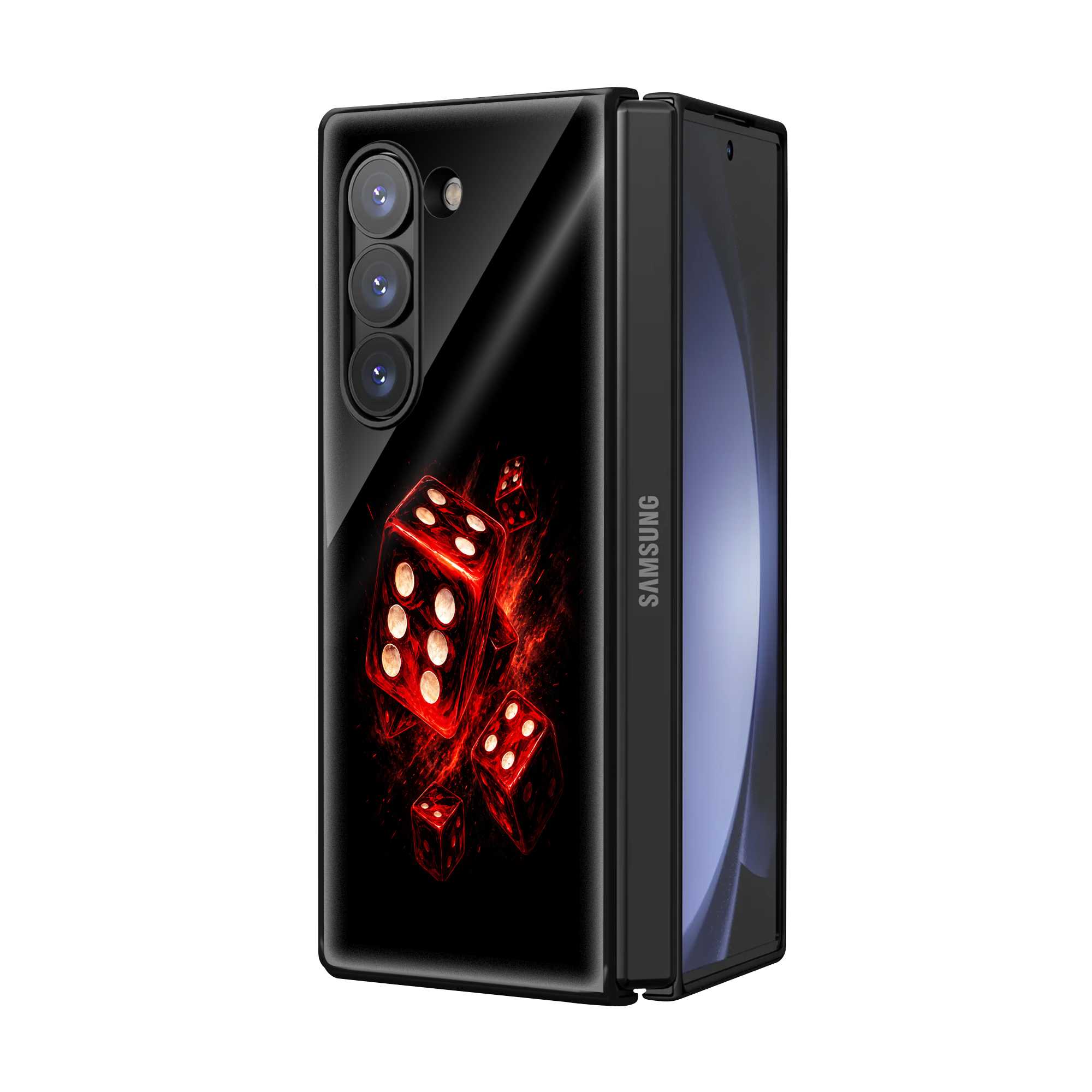 Blazing Dice Samsung Z Fold Glass Case
