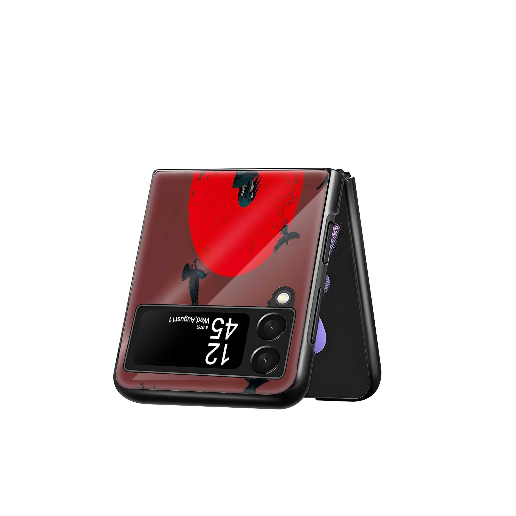 Blood Moon Samsung Z Flip Glass Case