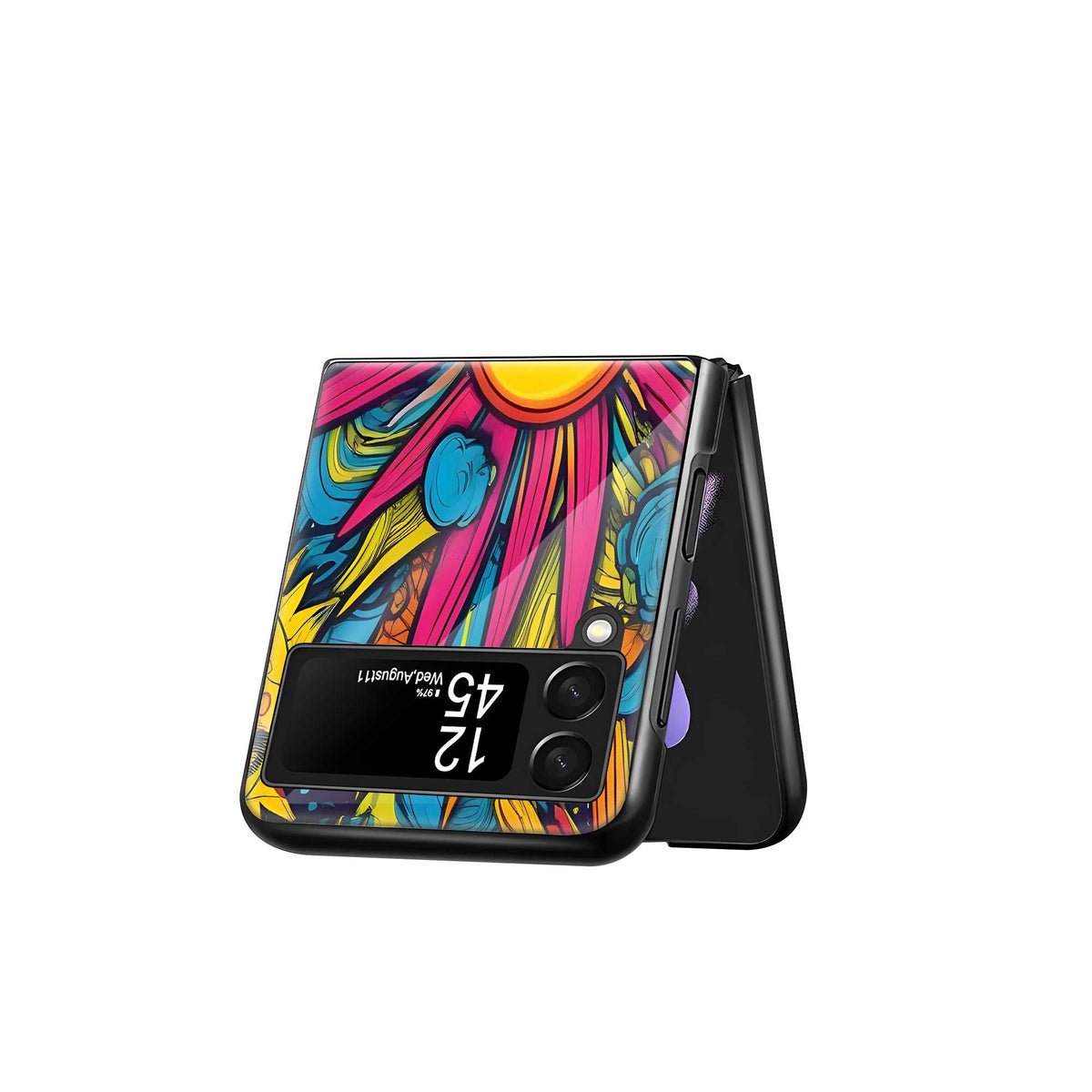 Bloom Smile Samsung Z Flip Glass Case