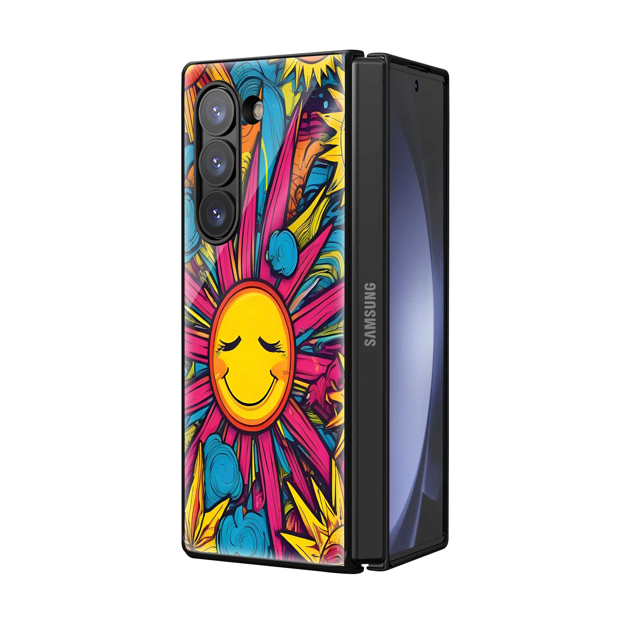 Bloom Smile Samsung Z Fold Glass Case
