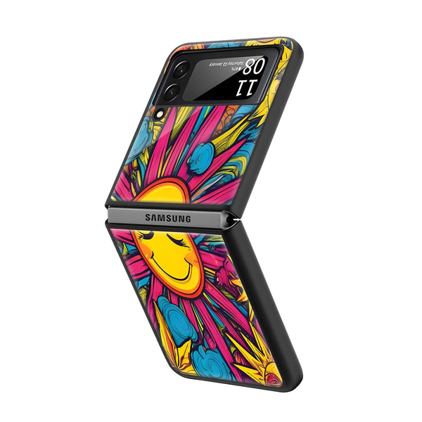 Bloom Smile Samsung Z Flip Glass Case