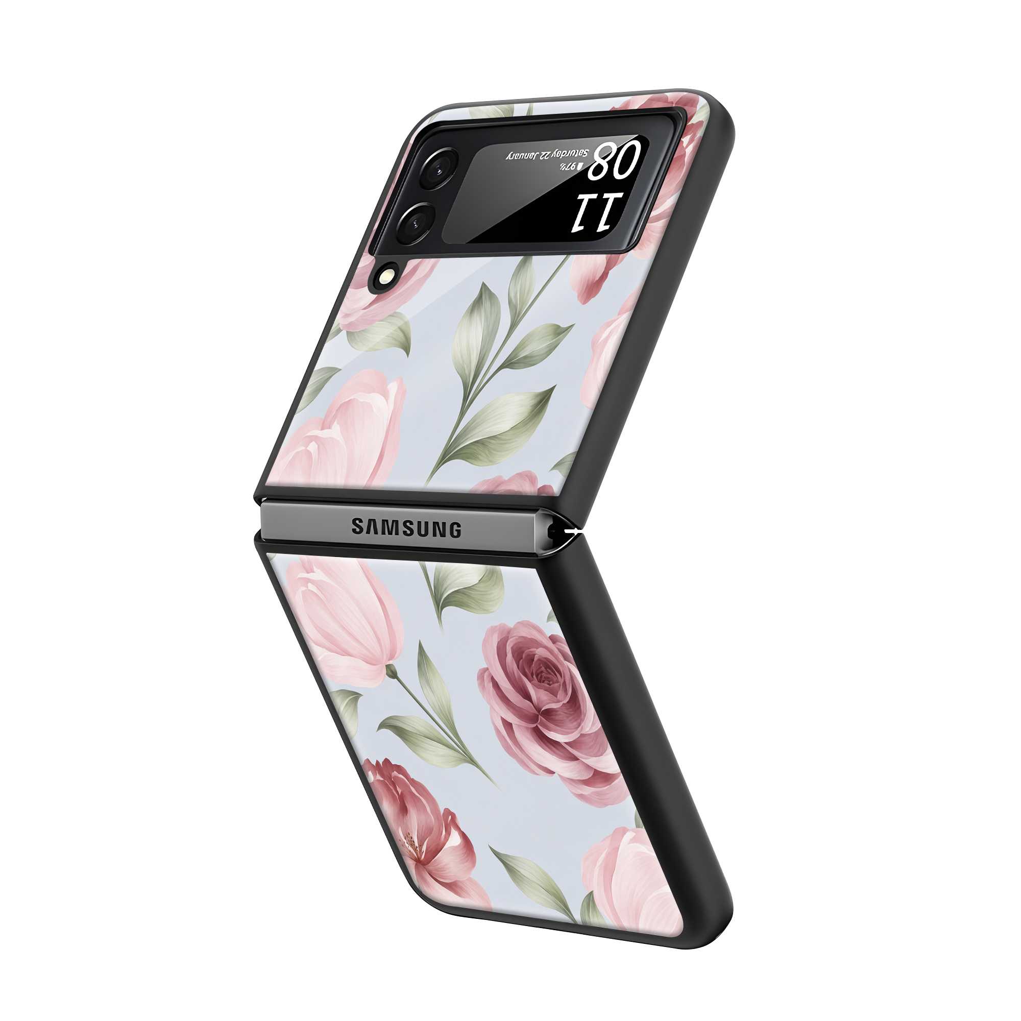 Blooming Blush Samsung Z Flip Glass Case Secondary image
