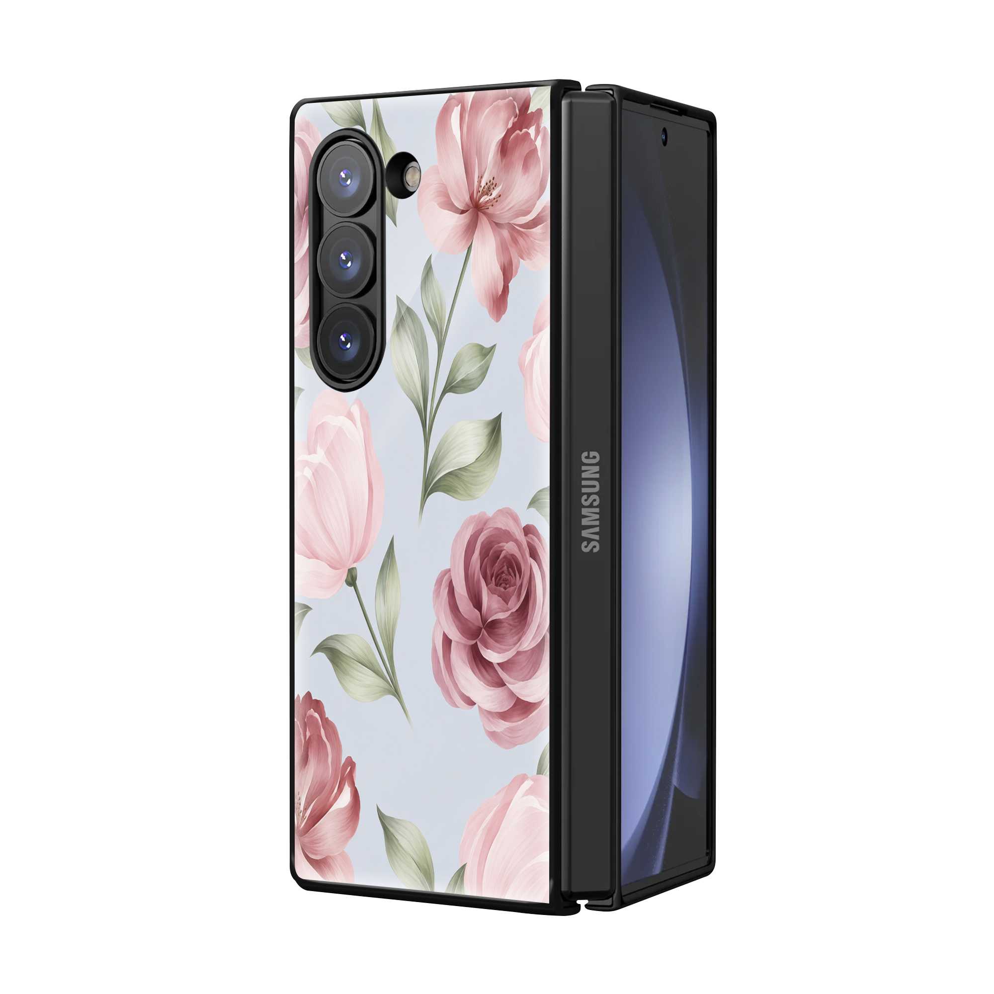 Blooming Blush Samsung Z Fold Glass Case Secondary image