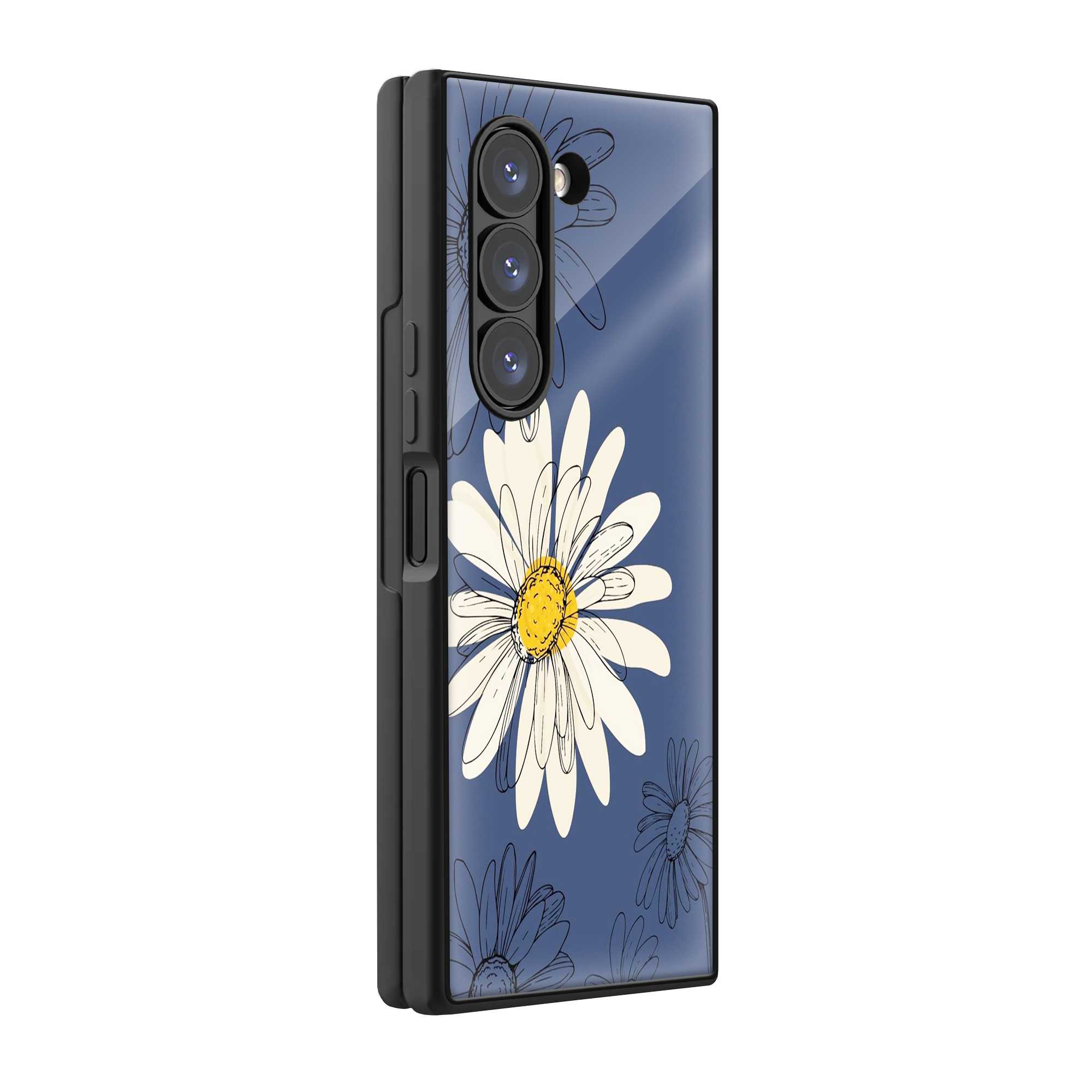Blooming Daisy Samsung Z Fold Glass Case