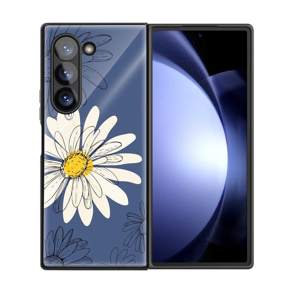 Blooming Daisy Samsung Z Fold Glass Case