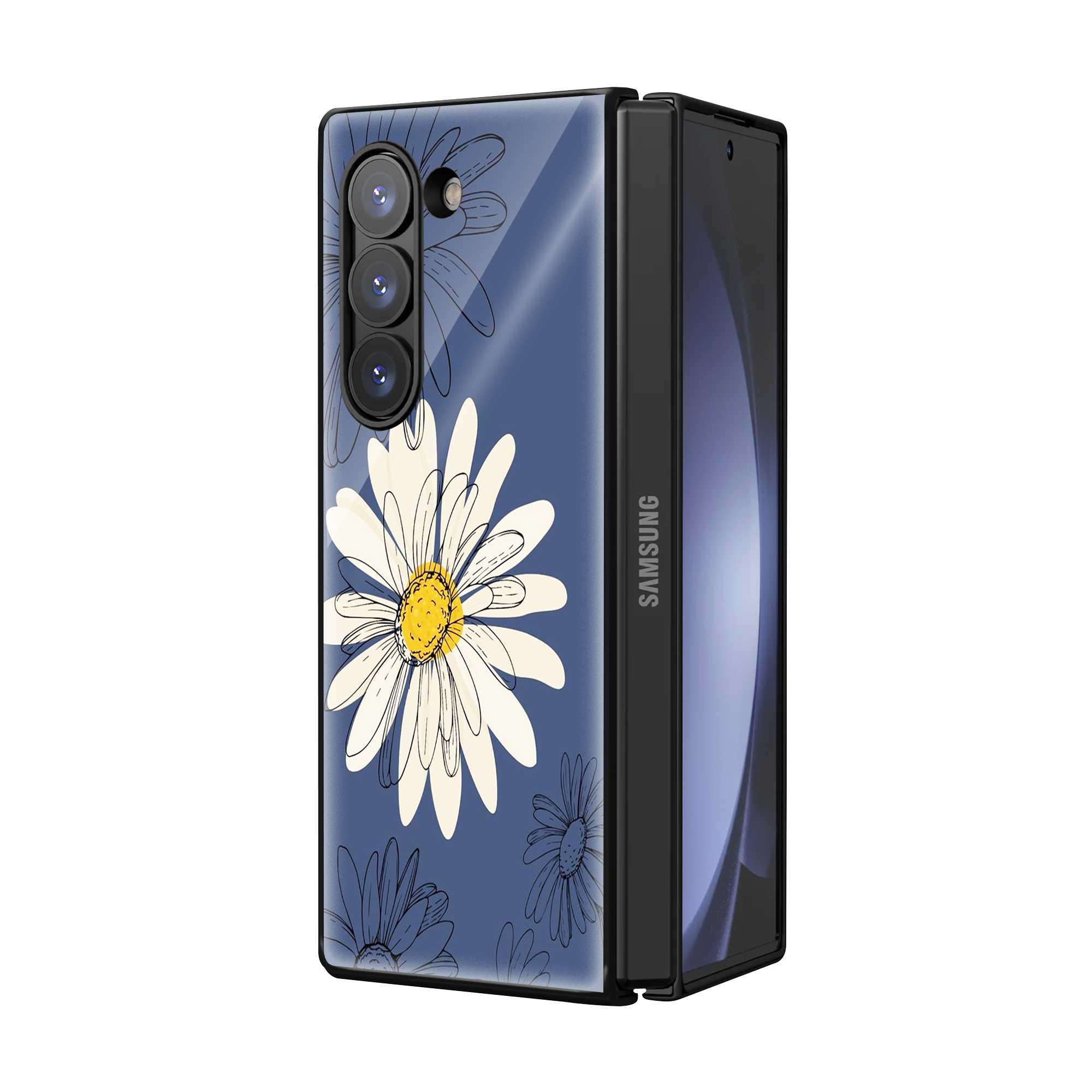 Blooming Daisy Samsung Z Fold Glass Case