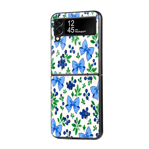 Blue Butterfly Garden Samsung Z Flip Glass Case