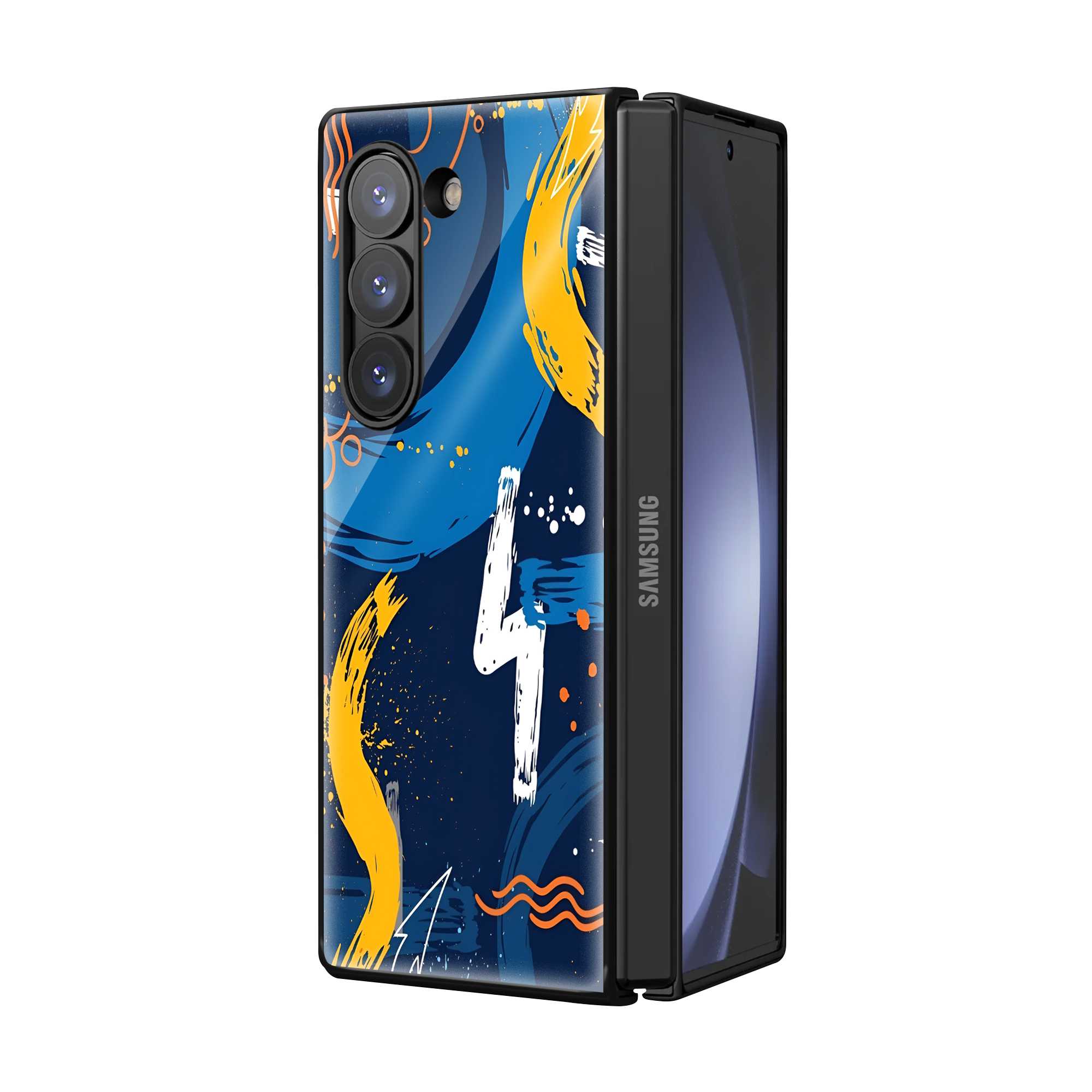Blue Burst Samsung Z Fold Glass Case