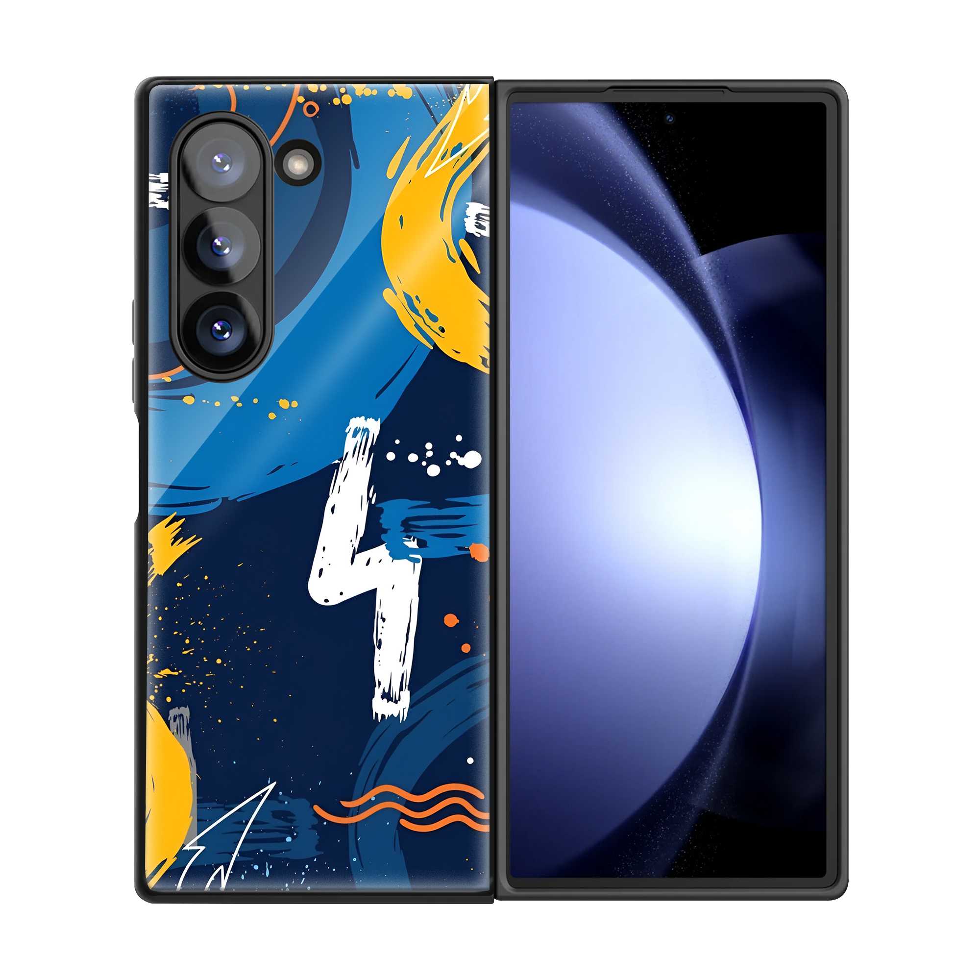 Blue Burst Samsung Z Fold Glass Case