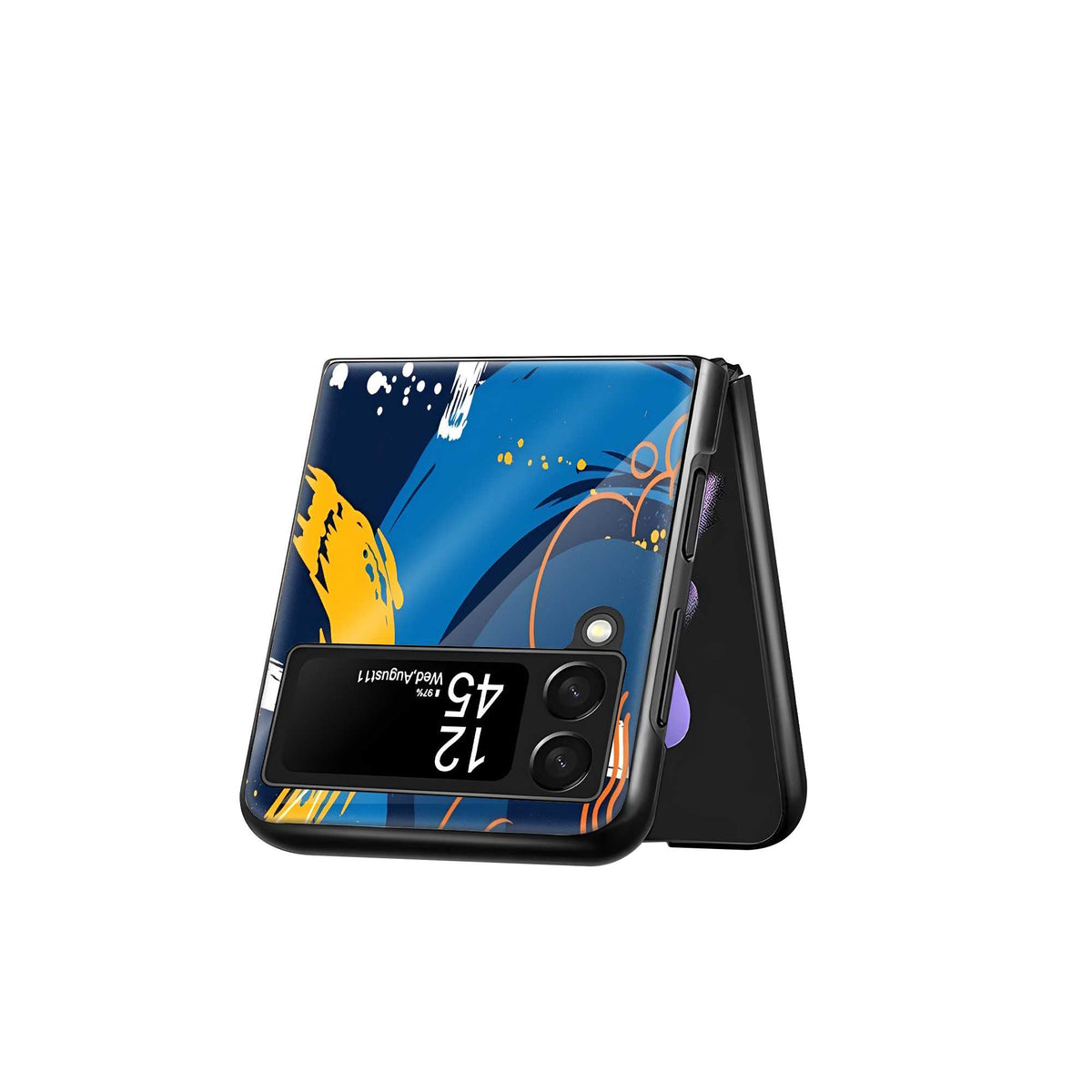 Blue Burst Samsung Z Flip Glass Case