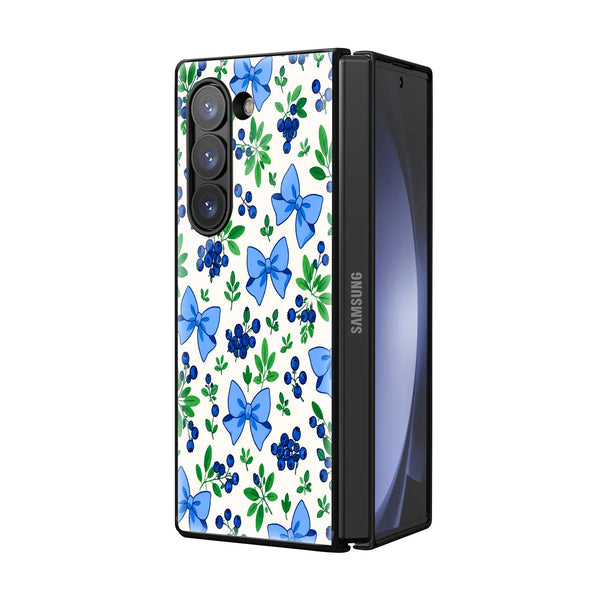 Blue Butterfly Garden Samsung Z Fold Glass Case