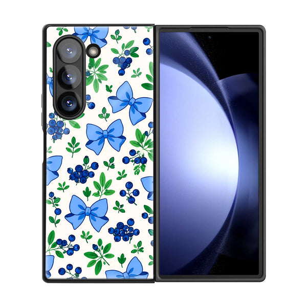 Blue Butterfly Garden Samsung Z Fold Glass Case