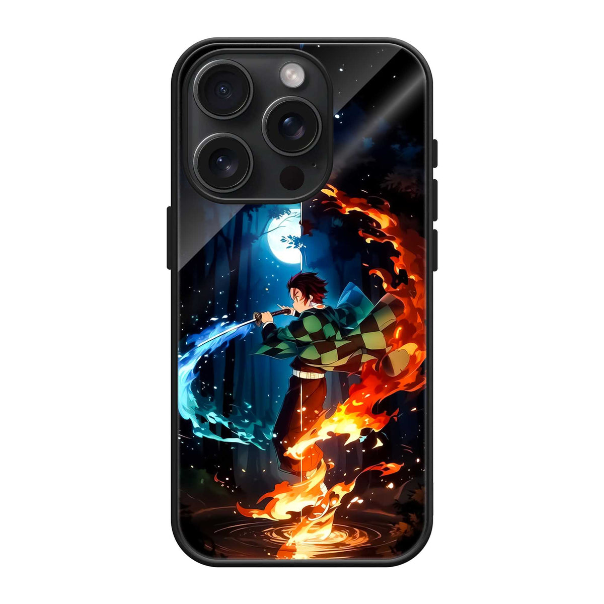 Blue Flame Dragon Glass Case