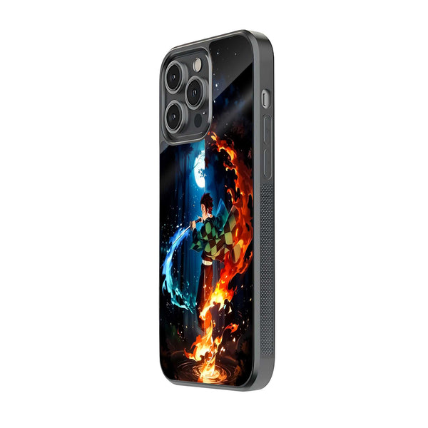 Blue Flame Dragon Glass Case