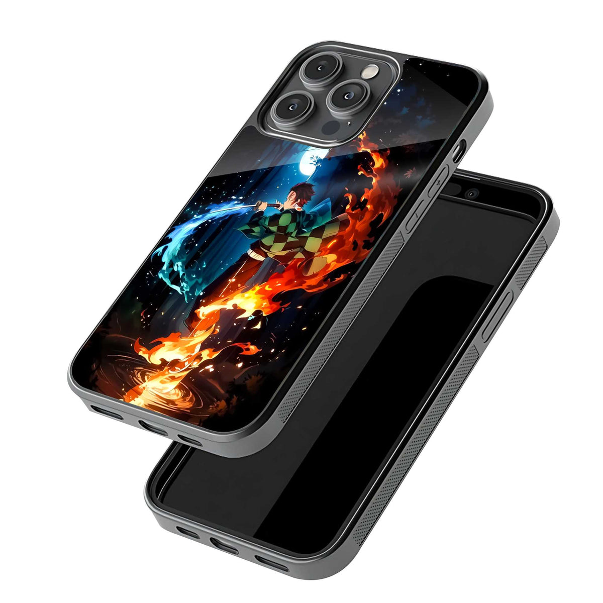 Blue Flame Dragon Glass Case