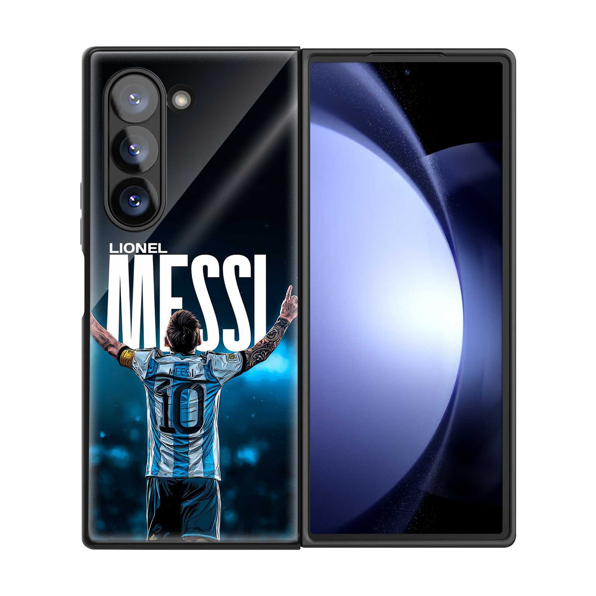 Blue Glory Messi Samsung Z Fold Glass Case