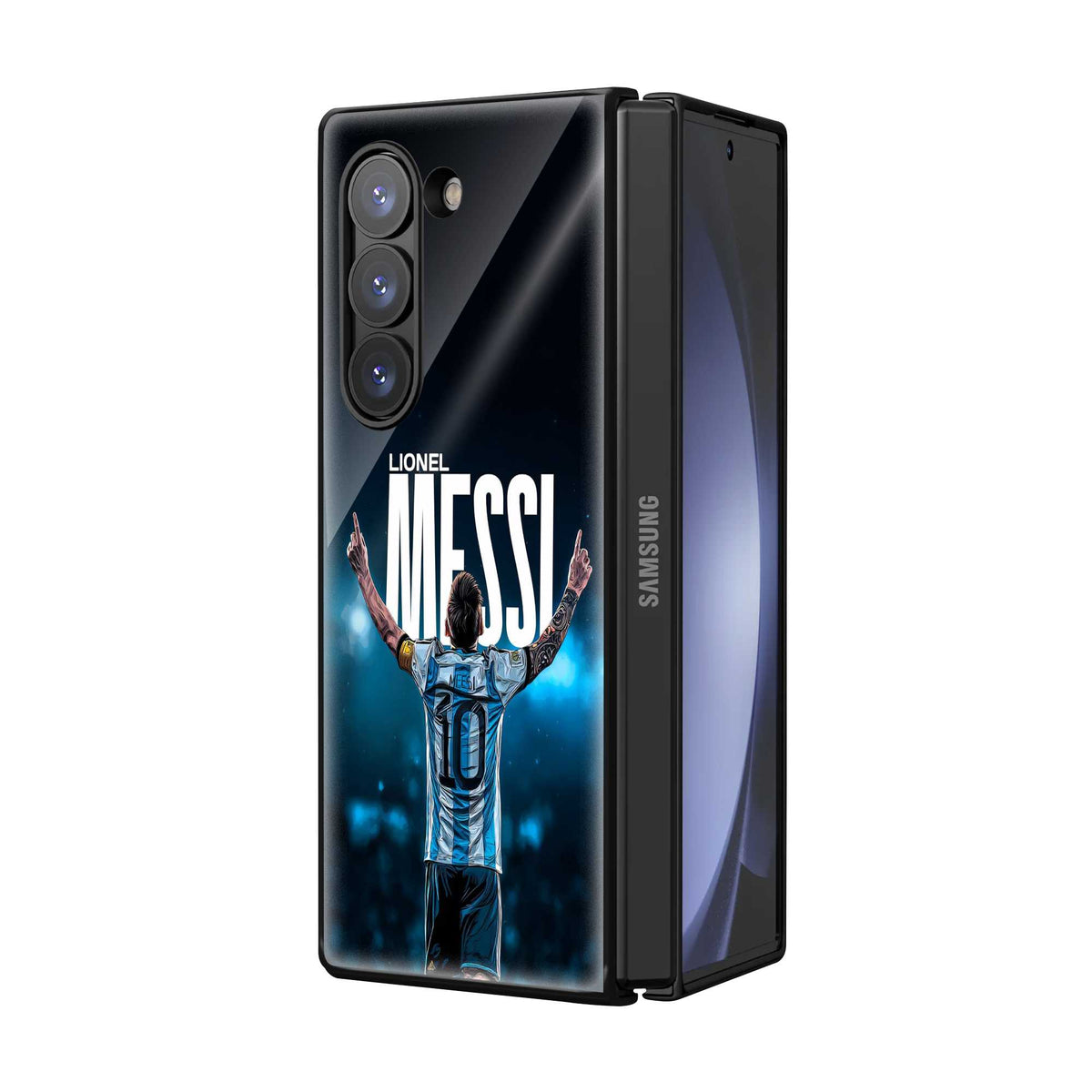 Blue Glory Messi Samsung Z Fold Glass Case