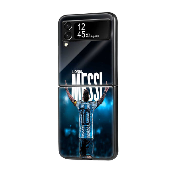Blue Glory Messi Samsung Z Flip Glass Case