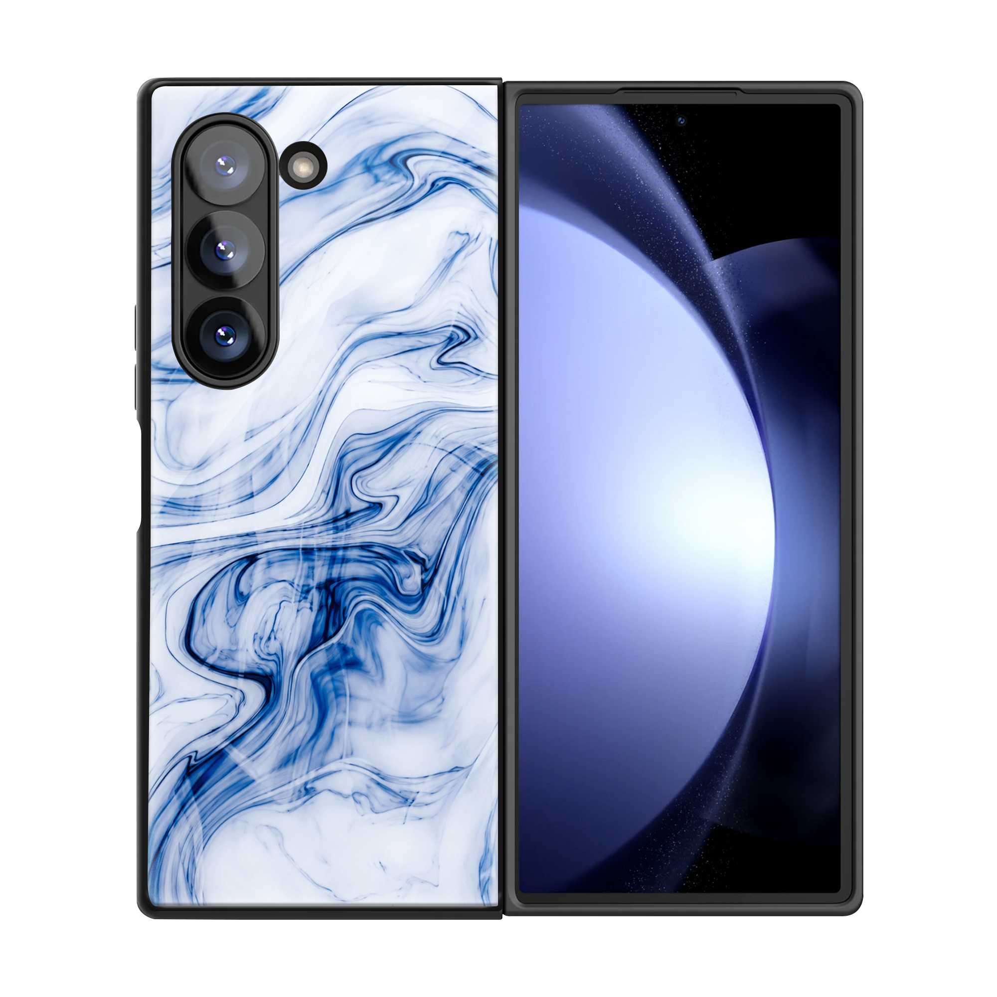 Blue Marble Ink Samsung Z Fold Glass Case