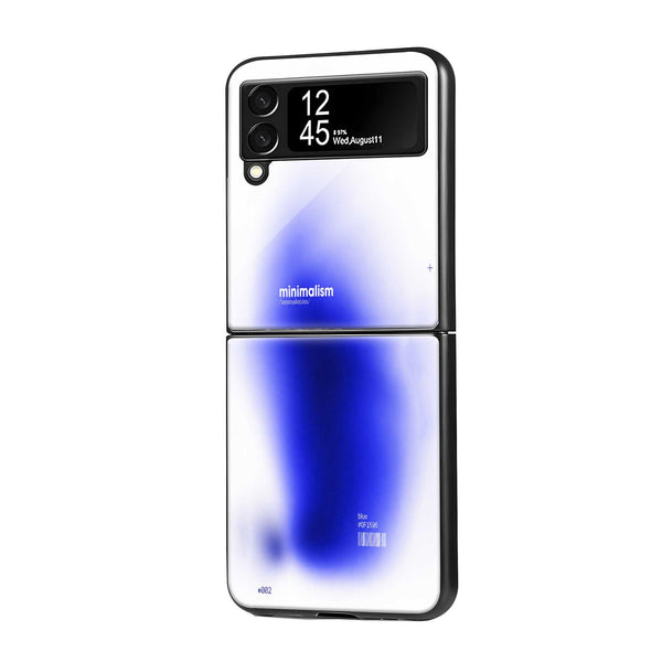 Blue Minimal Samsung Z Flip Glass Case