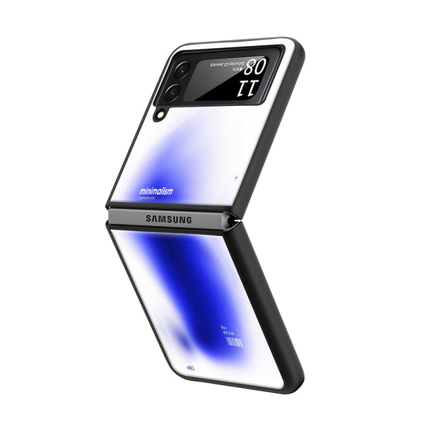 Blue Minimal Samsung Z Flip Glass Case