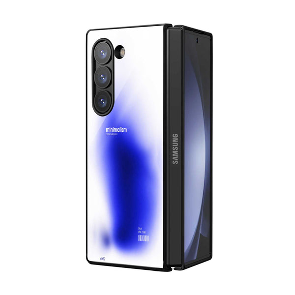 Blue Minimal Samsung Z Fold Glass Case