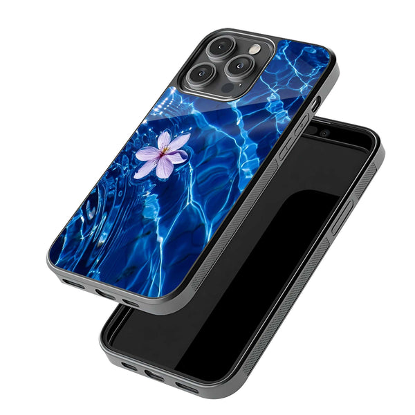 Blue Ocean Bloom Glass Case