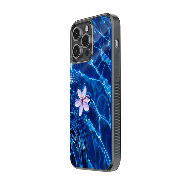 Blue Ocean Bloom Glass Case
