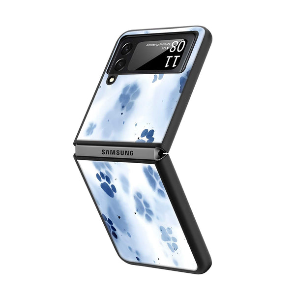 Blue Paws Samsung Z Flip Glass Case