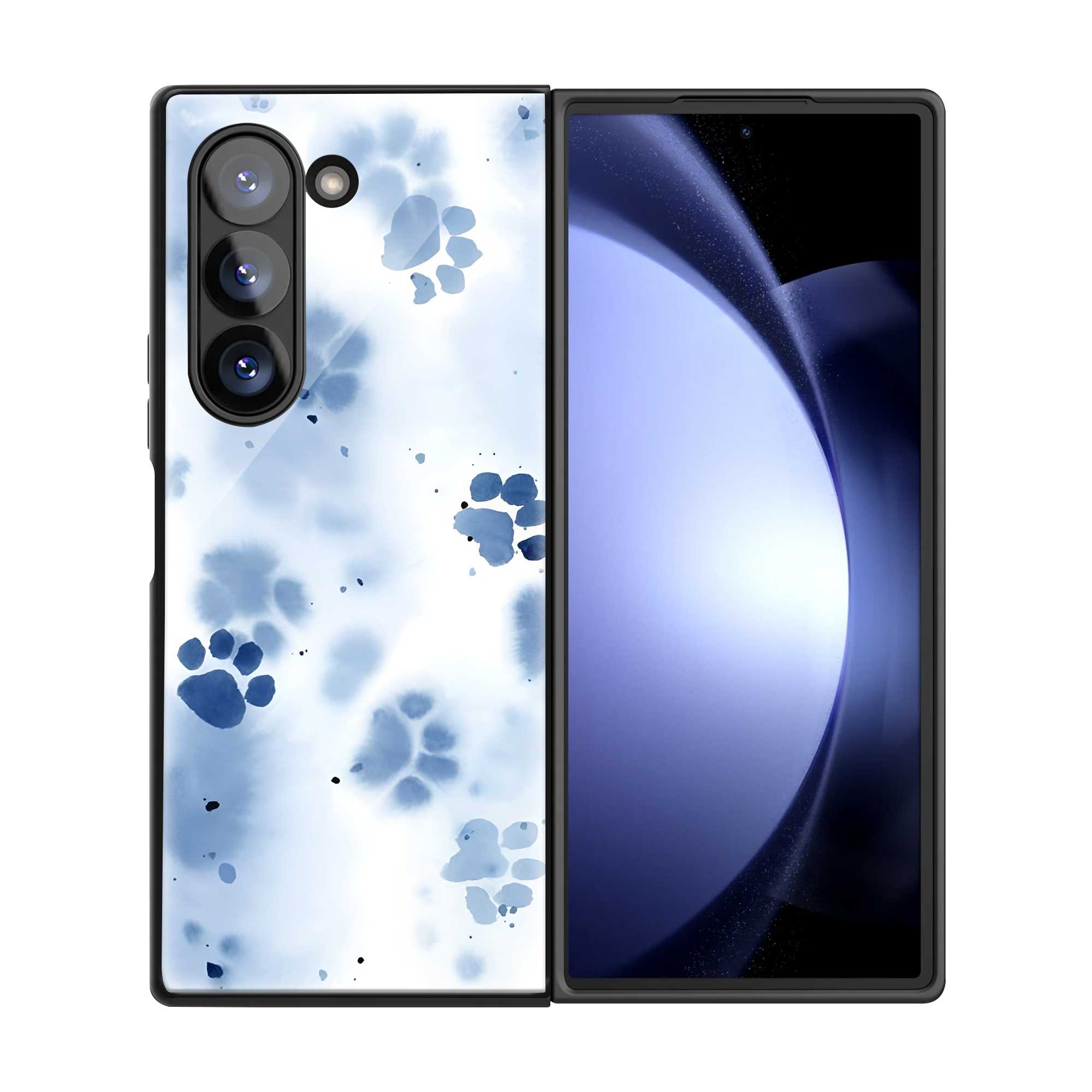 Blue Paws Samsung Z Fold Glass Case