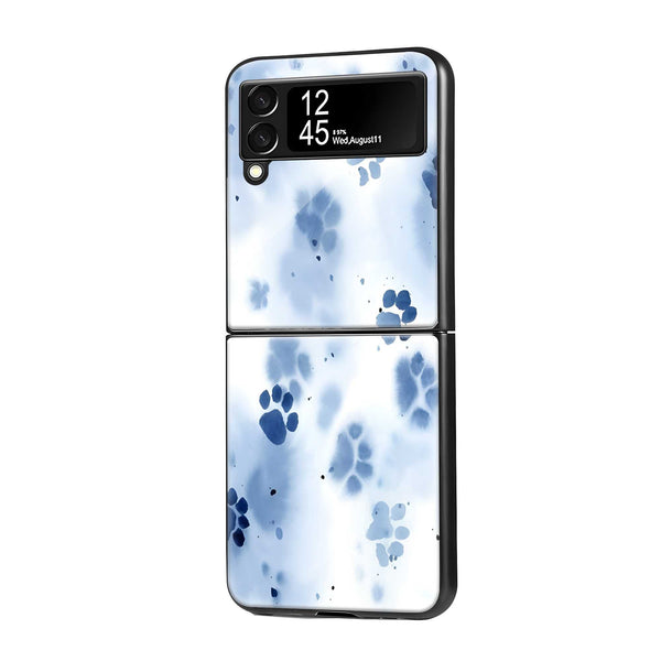 Blue Paws Samsung Z Flip Glass Case