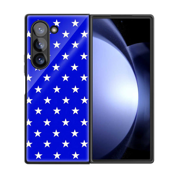Blue Stars Samsung Z Fold Glass Case