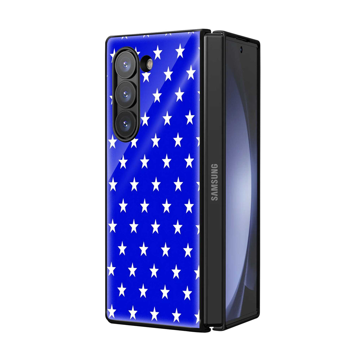 Blue Stars Samsung Z Fold Glass Case