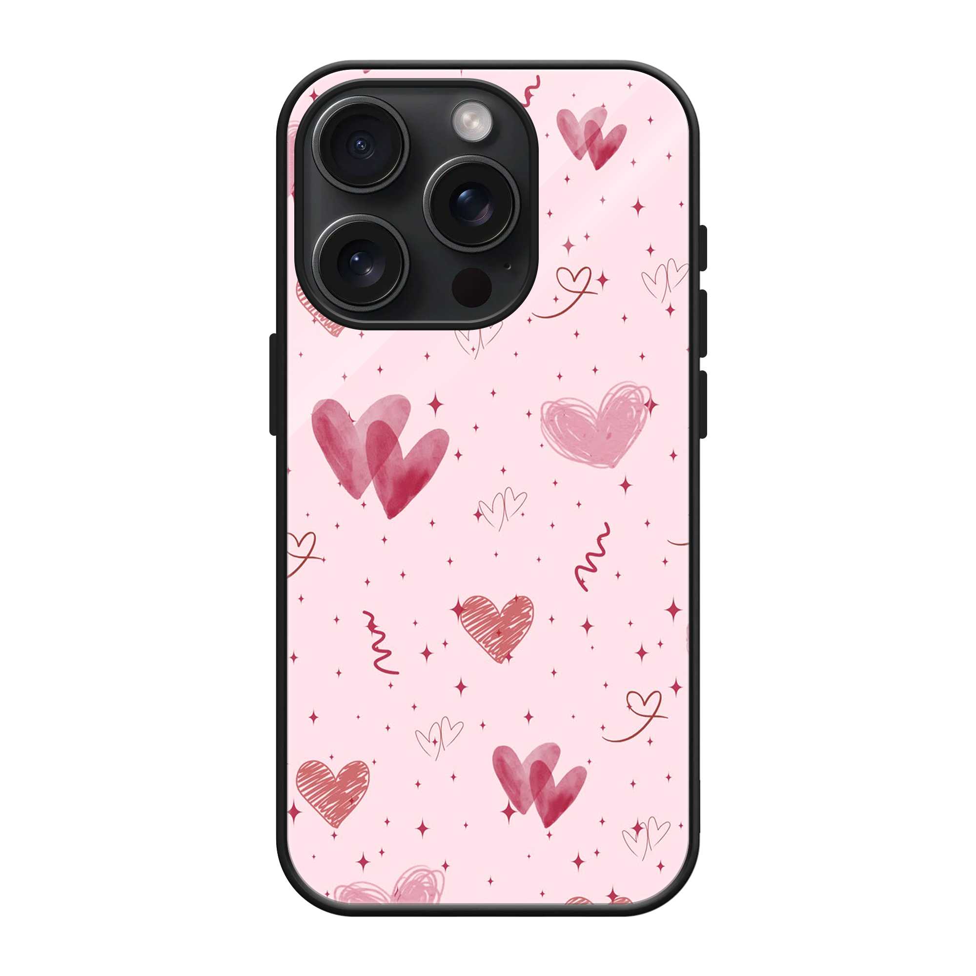Blush Hearts Glass Case