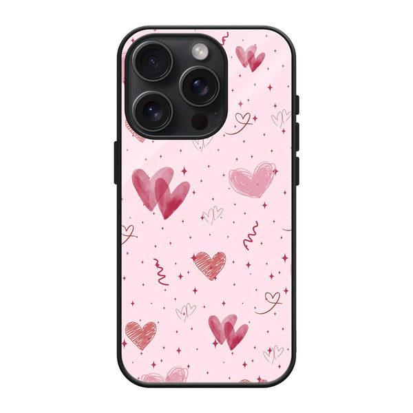 Blush Hearts Glass Case