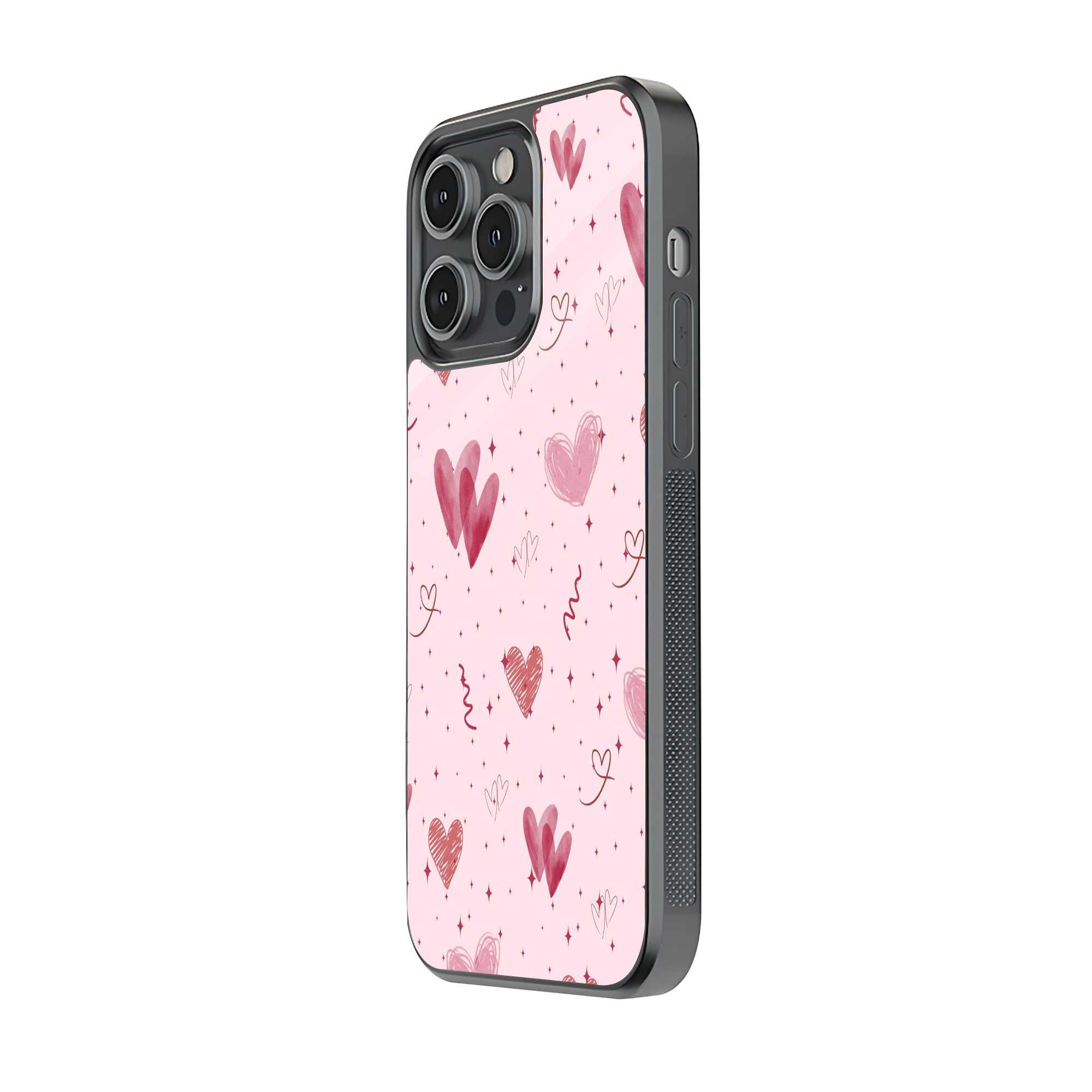Blush Hearts Glass Case