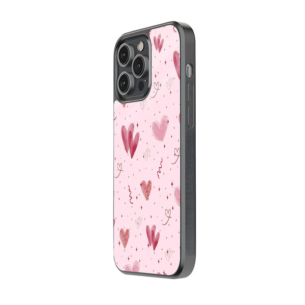 Blush Hearts Glass Case