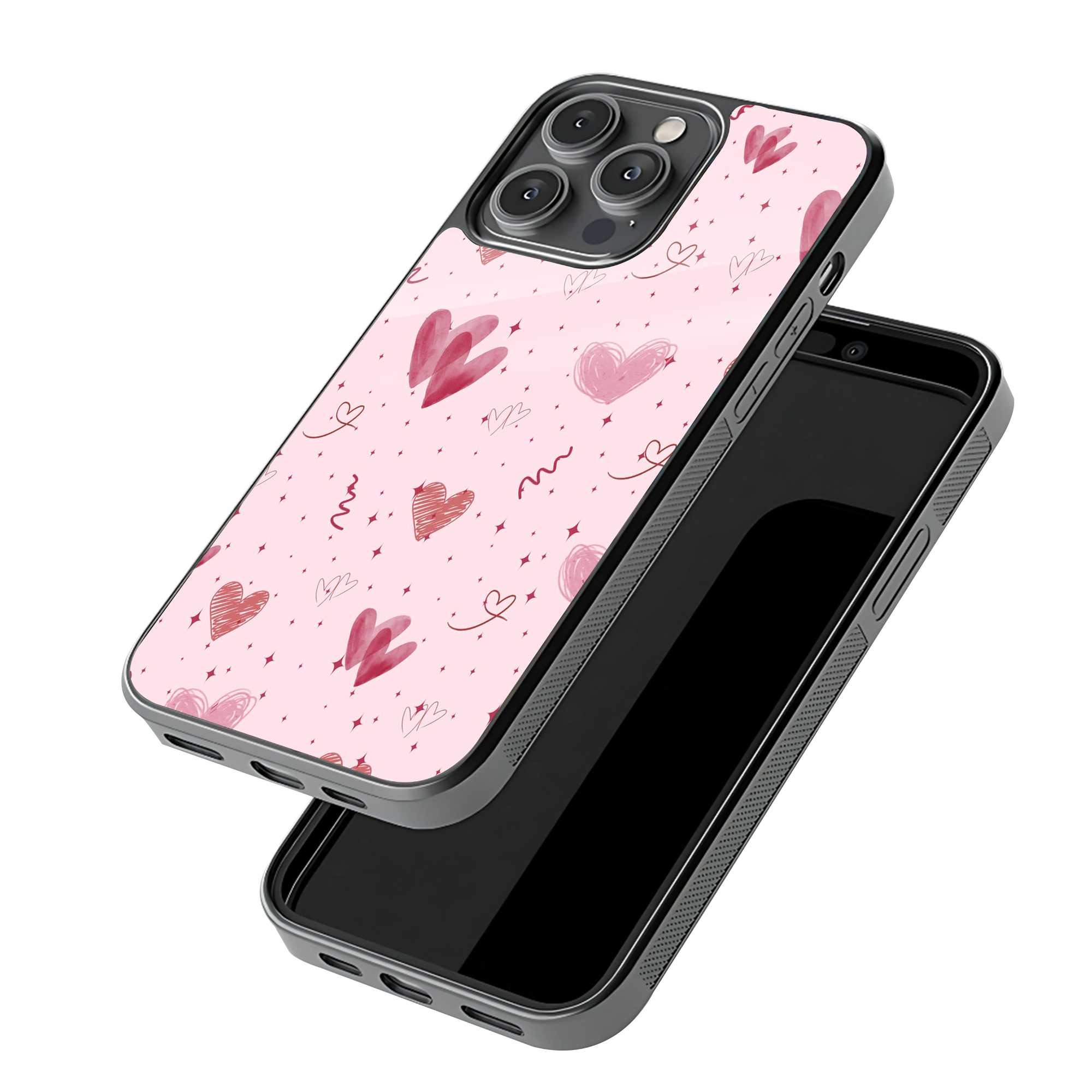 Blush Hearts Glass Case