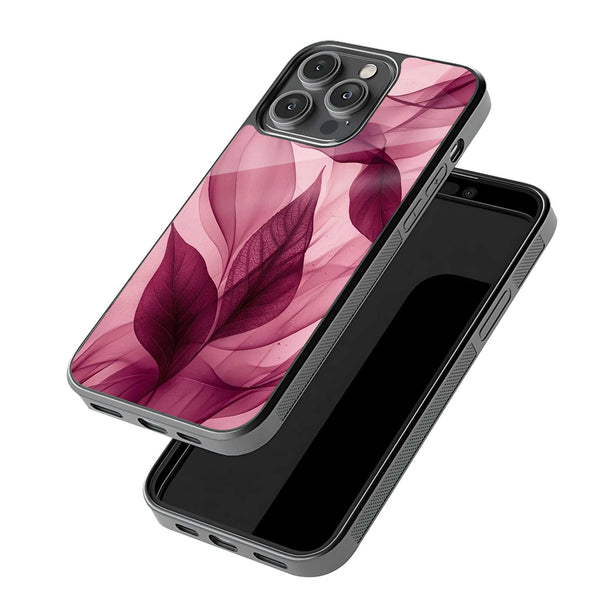 Blush Leaves Glass Case