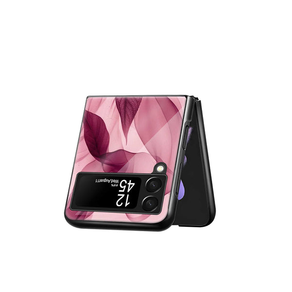 Blush Leaves Samsung Z Flip Glass Case