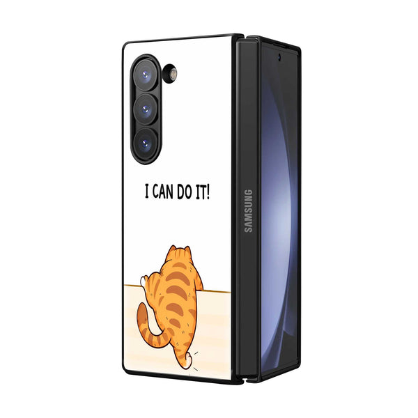 Brave Kitty Samsung Z Fold Glass Case