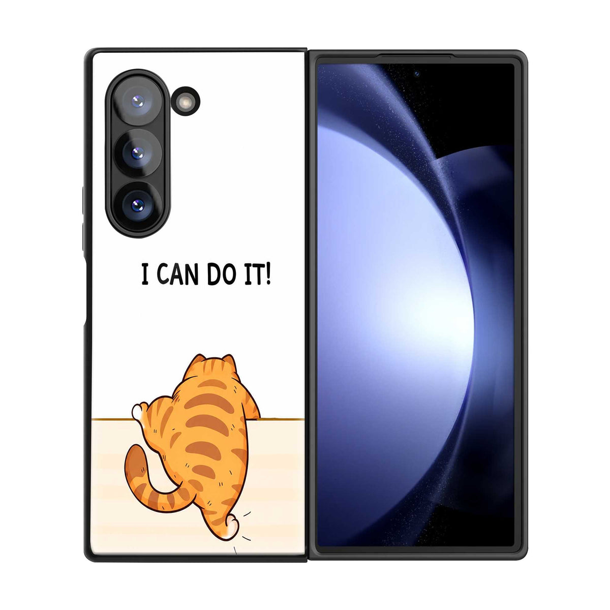 Brave Kitty Samsung Z Fold Glass Case