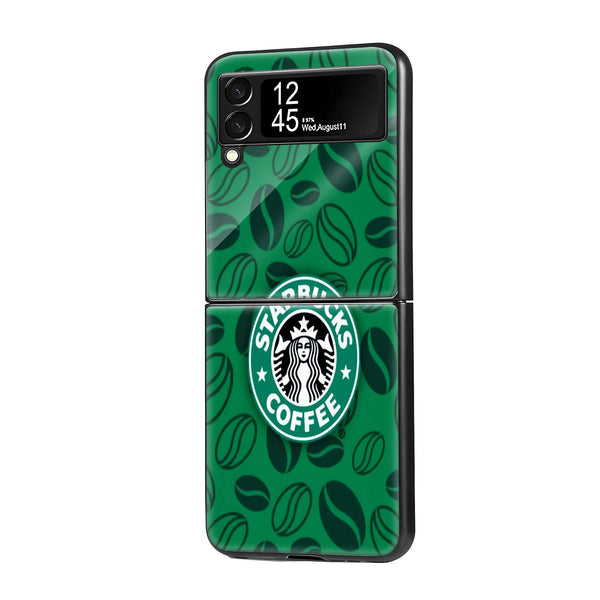 Brewed in Green Samsung Z Flip Glass Case