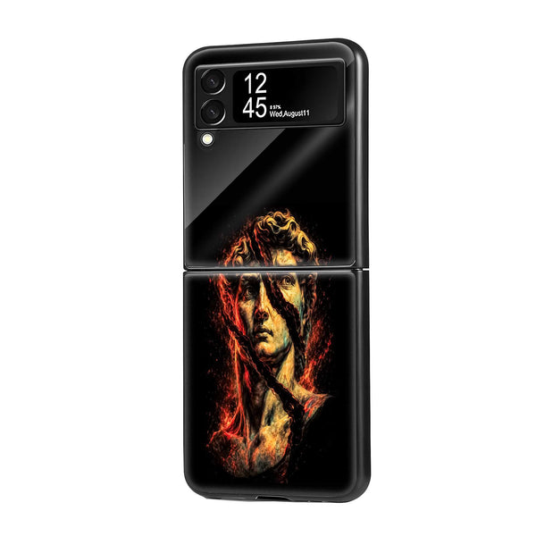 Broken David Samsung Z Flip Glass Case