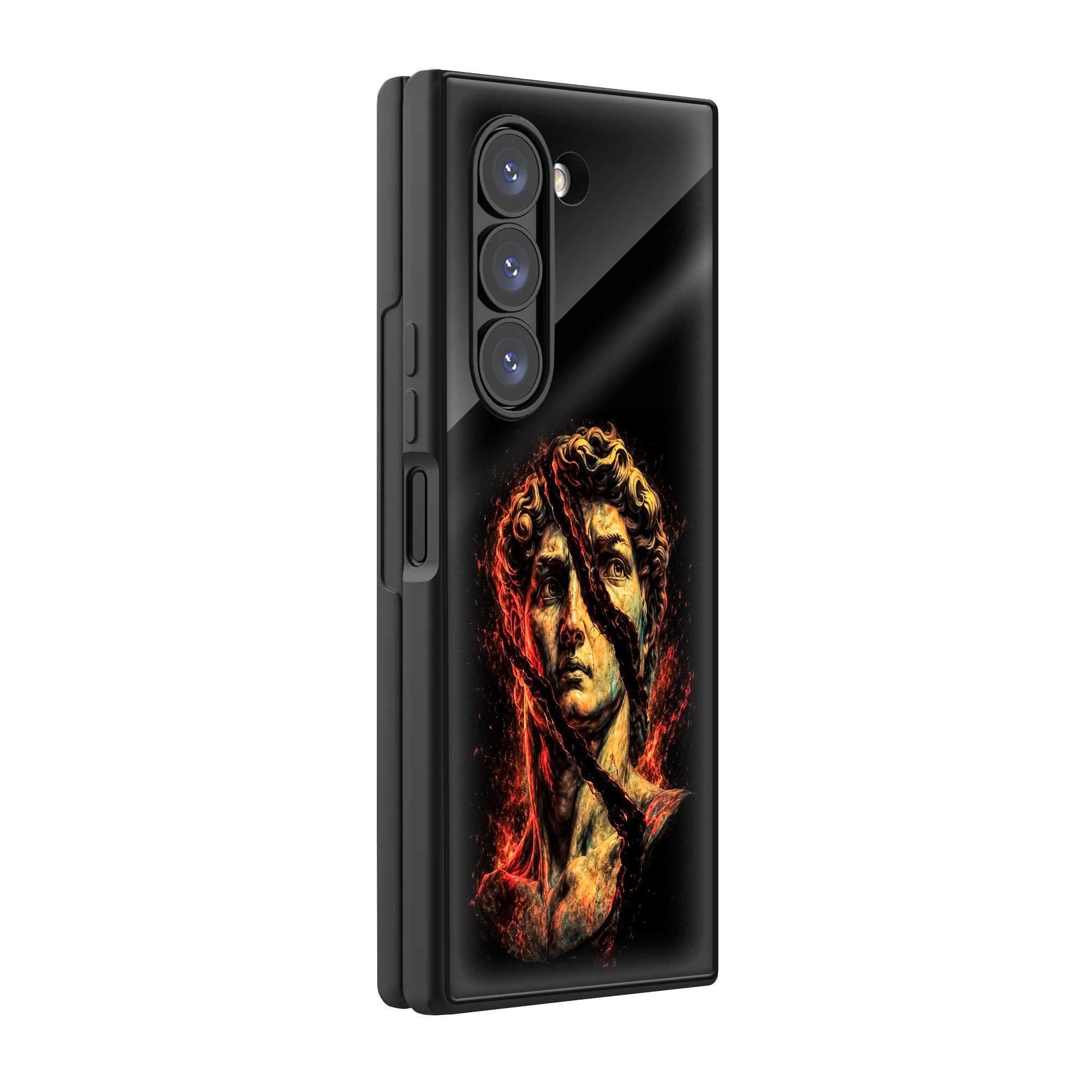 Broken David Samsung Z Fold Glass Case