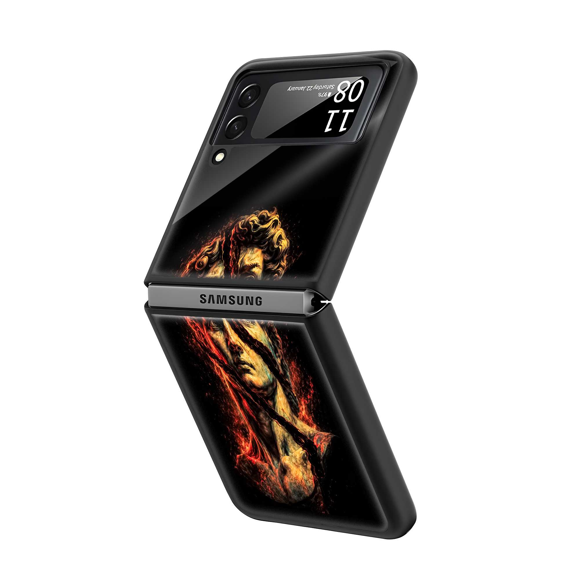 Broken David Samsung Z Flip Glass Case