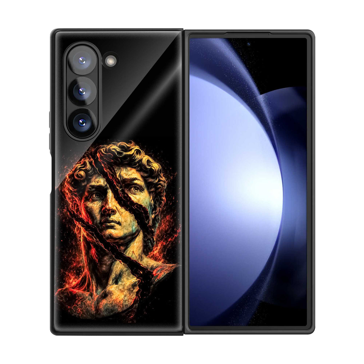 Broken David Samsung Z Fold Glass Case