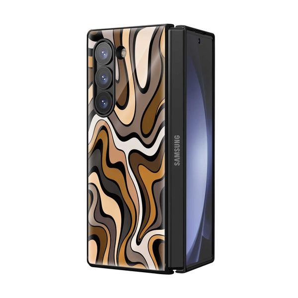 Brown Rhythm Samsung Z Fold Glass Case