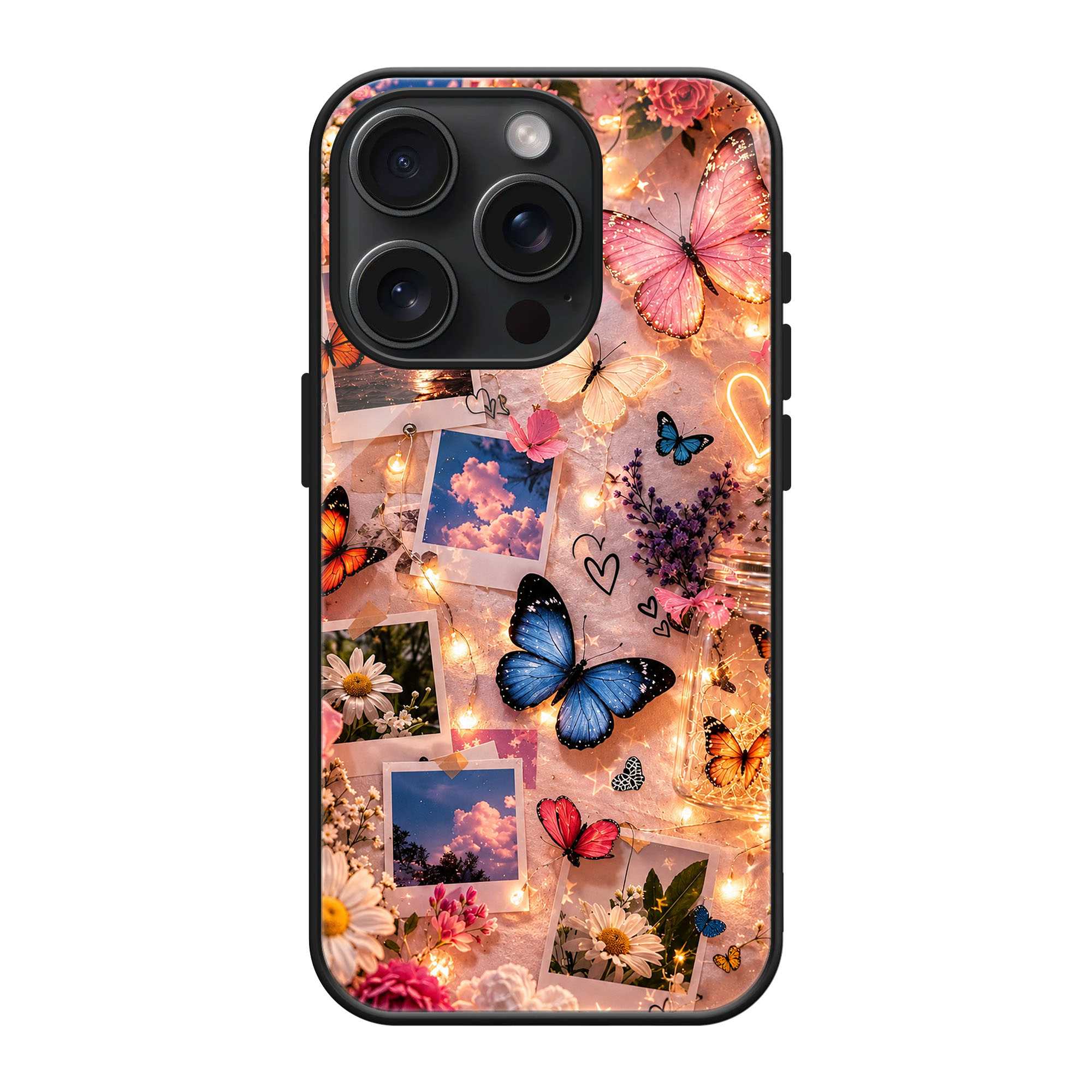Butterfly Glow Glass Case Main image