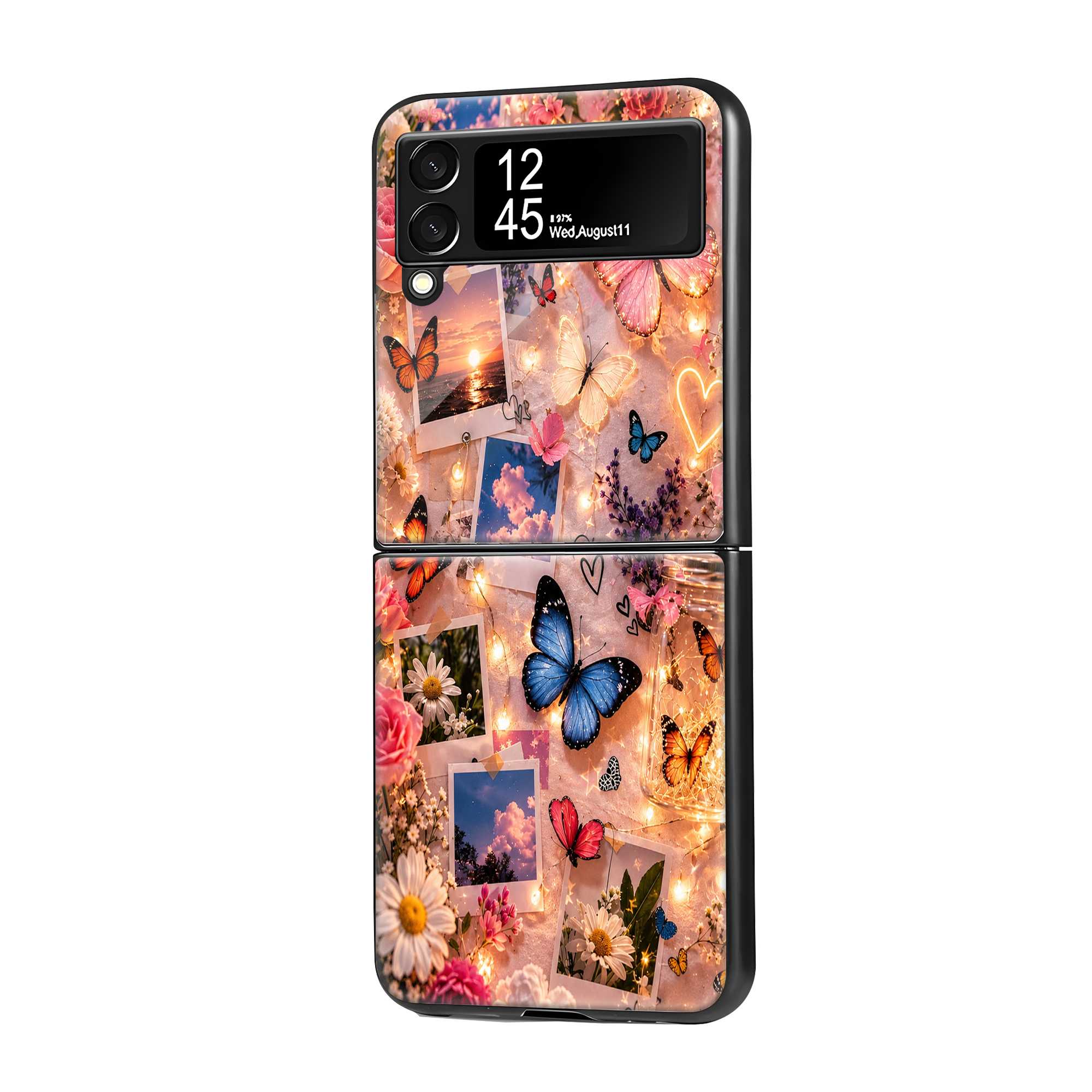 Butterfly Glow Samsung Z Flip Glass Case
